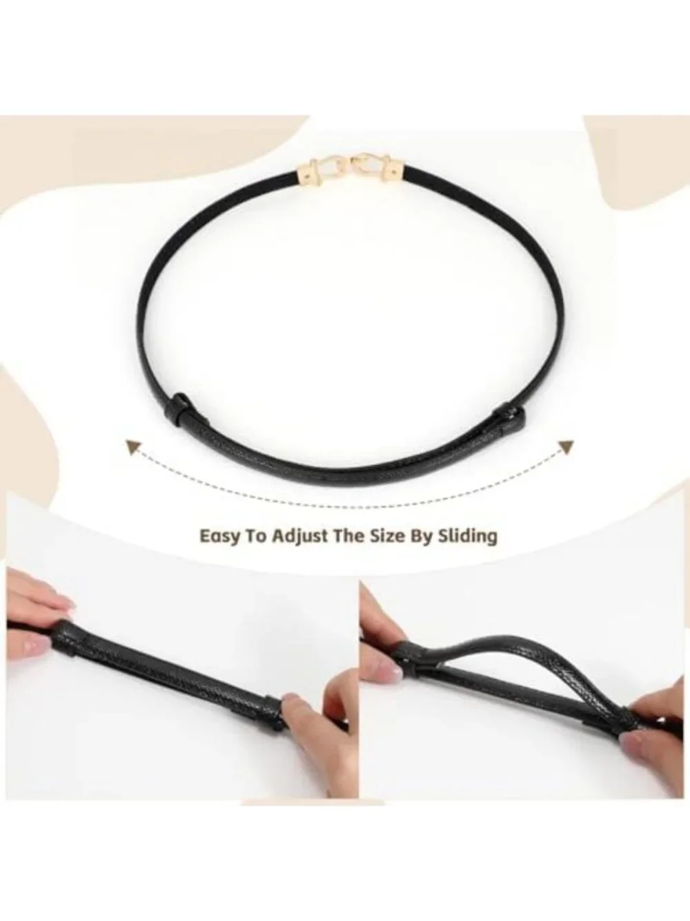 Stylish Plus Size Leather Skinny Belt for Women - Adjustable Thin Waist Belt